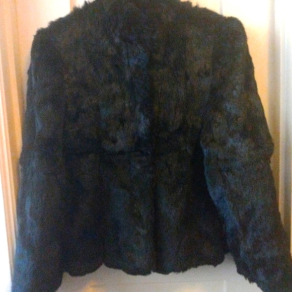 Black Authentic Rabbit Fur Bomber - Picture 4 of 4